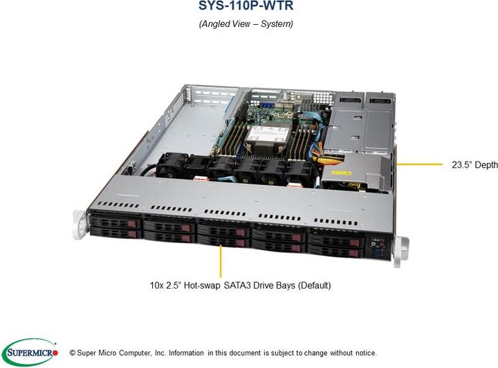 Image du produit Supermicro Barebone UP SuperServer SYS-110P-WTR