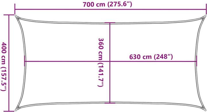Actual product image VidaXL Sonnensegel 160 g/m² Rechteckig HDPE (4 x 7 m)