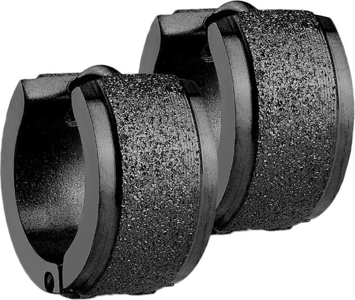 Produktbild Star Piercing Ohrring zum Klappen schwarz und mittig gesprenkelt (ohne Messing, Chirurgenstahl 316L)