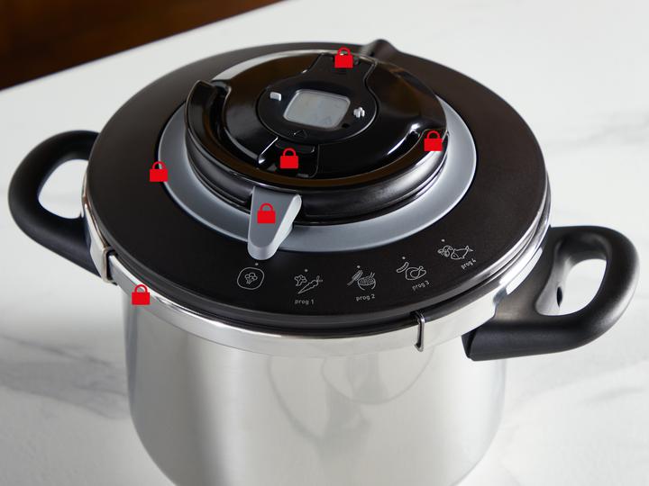 Actual product image Tefal Clipso+ Chef 6L Schnellkochtopf (22 cm, Steam cooker, Stainless steel)
