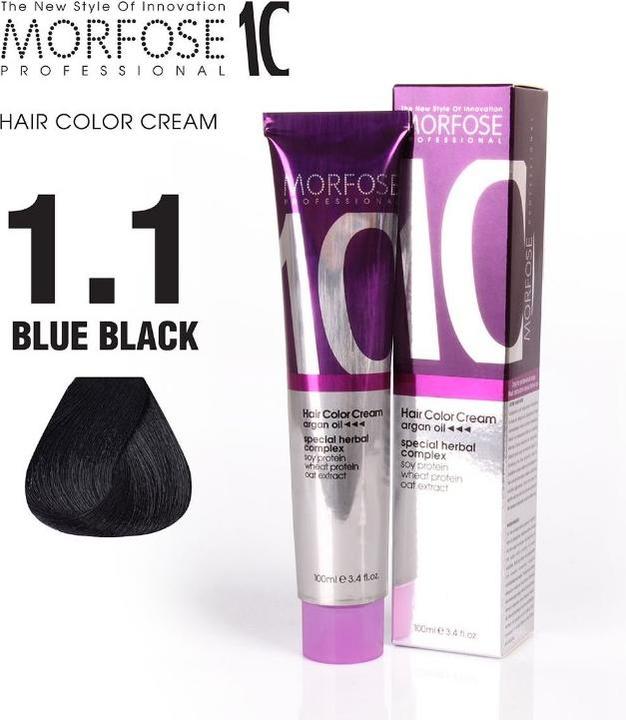 Actual product image Morfose (1.1) hair color blue black 100ml (Blue Black)