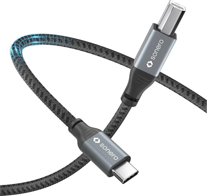 Actual product image Sonero USB 2.0 cable USB C - USB B 3 m (3 m, USB 2.0)