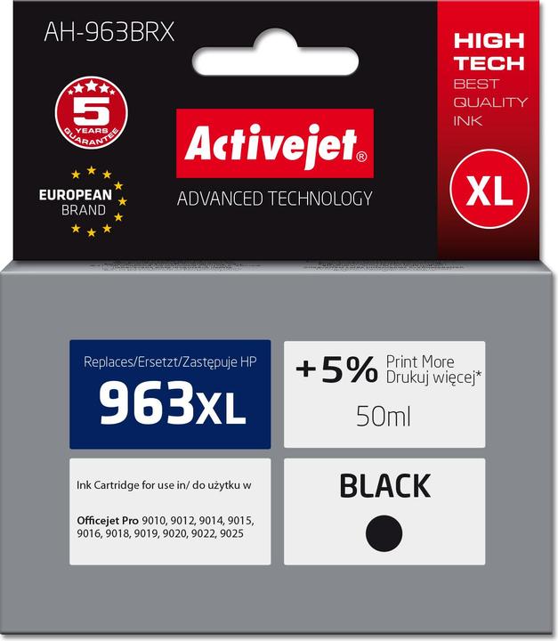 Image du produit Activejet AH-963BRX Encre pour imprimante HP Encre de rechange HP 963XL 3JA30AE Premium 2100 pages noir (CF)