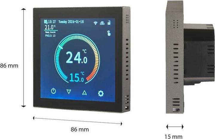 Actual product image Sygonix SY-6052180 Flush-mounted radio room thermostat Weekly programme 1pc.
