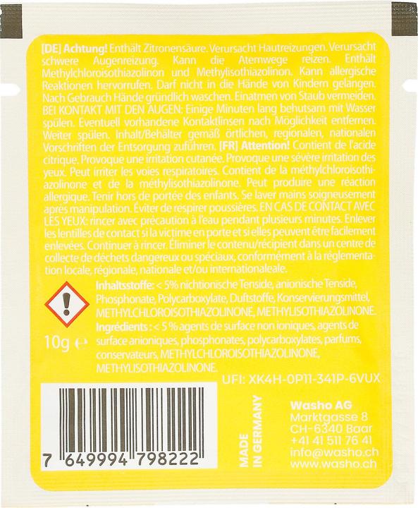 Nährwerte und Zutaten Washo Oberflächenreiniger Putz-Set