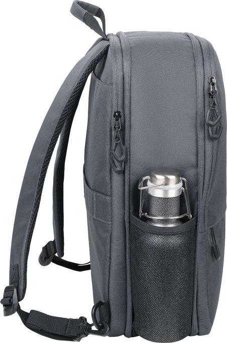 Produktbild Troika CYCLE EXPANDABLE Laptop-Rucksack aus recyceltem Meerenplastik, 100% rPET, dunkelgrau (14 l)