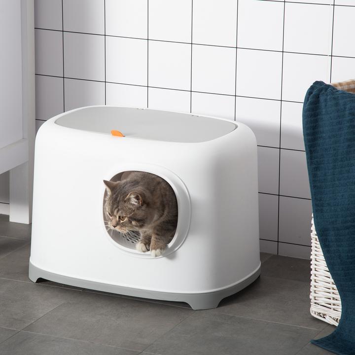 Image du produit PawHut Bac à litière au design compact (Bac à litière fermé)