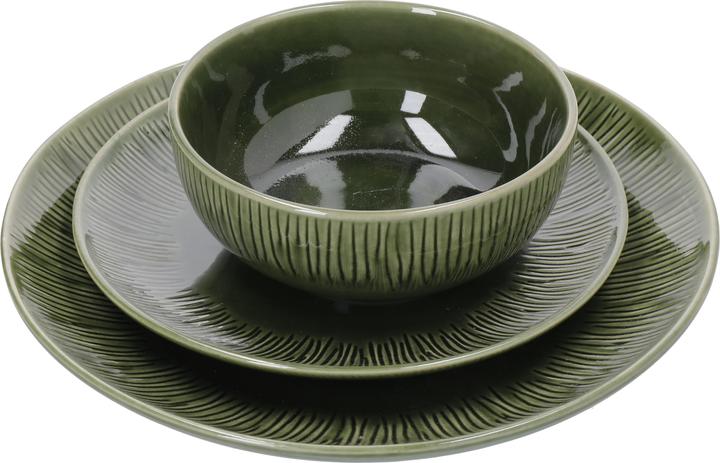 Actual product image Mikasa Jardin 12-Piece Stoneware Dinner Set, Green (12 Piece)