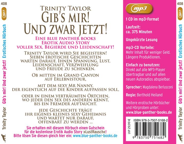 Image du produit Taylor:Donnez-le moi! Et tout de suite! Eroti (Trinity Taylor., Allemand)