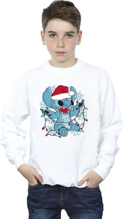 Immagine prodotto Disney Lilo And Stitch Christmas Lights Sketch Felpa Ragazzi (152, 158)