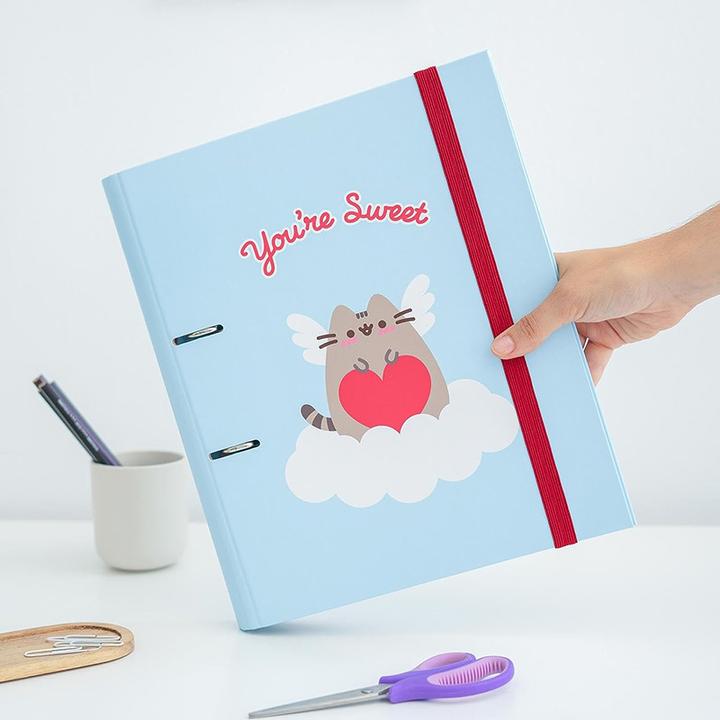 Actual product image Pusheen Ring binder A4 narrow 2 rings Cat A4 binder (A4)