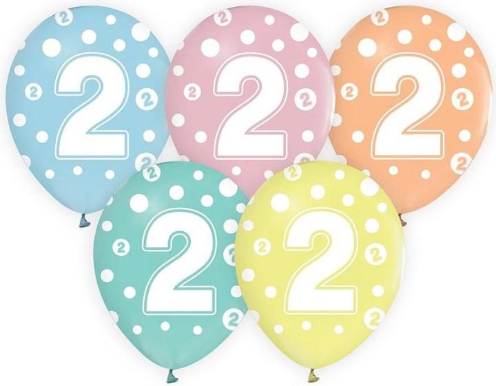 Image du produit GoDan Luftballons Nummer 2 MIX 30cm 5 Stk