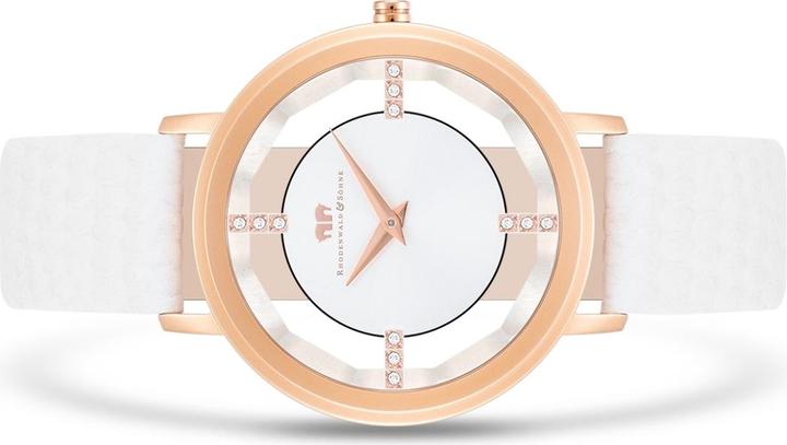 Actual product image Ladies Quartz Watch Lucrezia Genuine Leather White - 33684 (Analogue wristwatch, 36 mm)