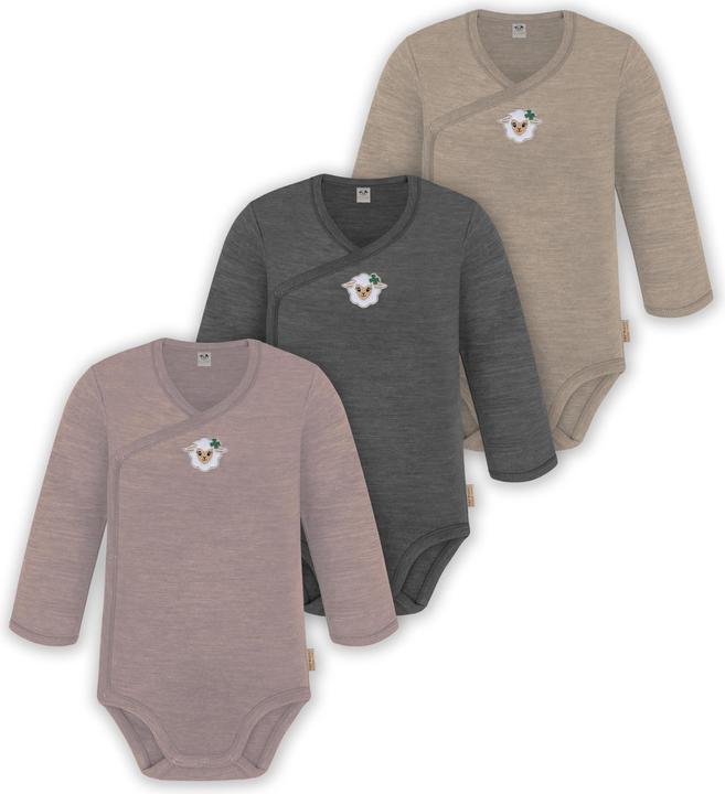 Immagine prodotto Normani Confezione da 3 pezzi di body a maniche lunghe in merino per bambino e bambina - 9355 (68)
