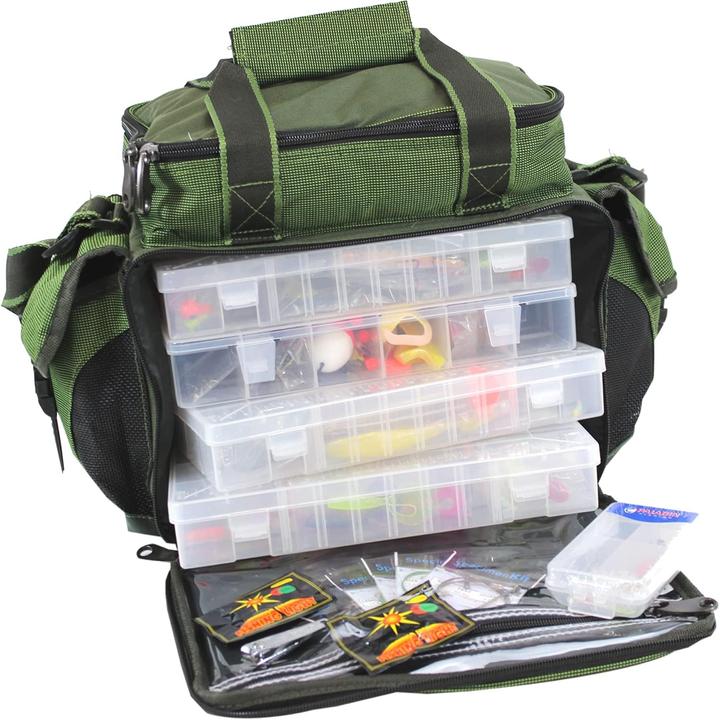 Actual product image QMBasic Fishing tackle box bag incl. 4 tackle boxes