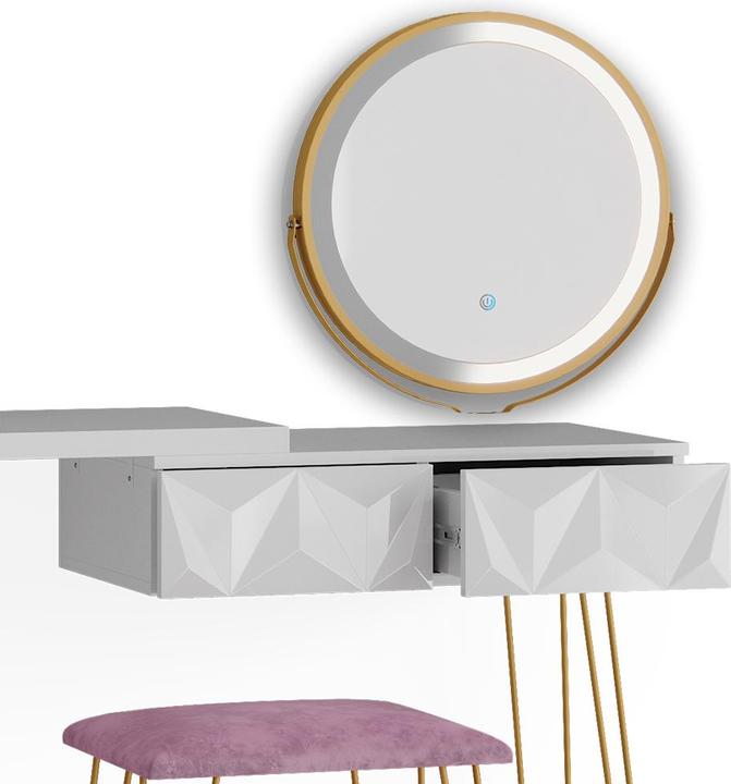Actual product image Vicco Bella with stool and lighting (120 x 37 x 76 cm)