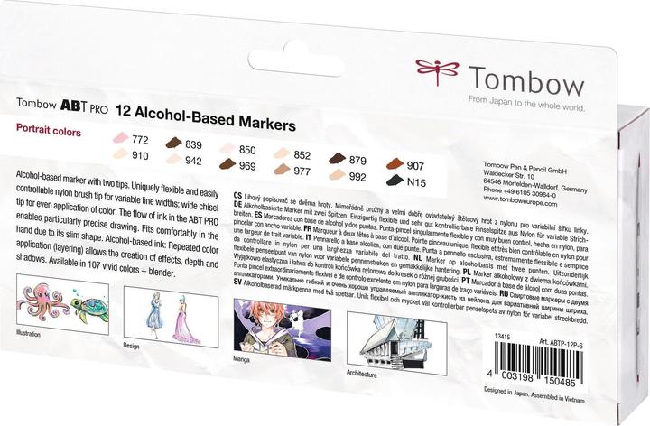 Produktbild Tombow Stifte Portrait Farben, Box, 12er-Set (Mehrfarbig, 12 x)