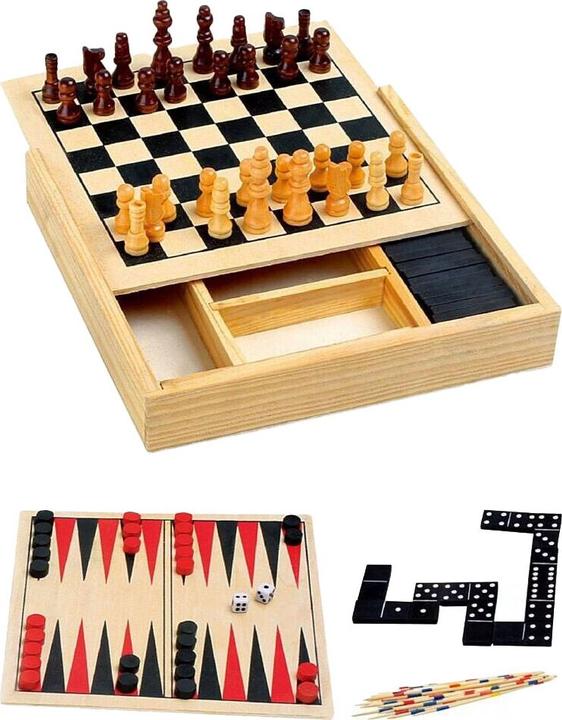 Actual product image 4-in-1 wooden play box, 17 cm