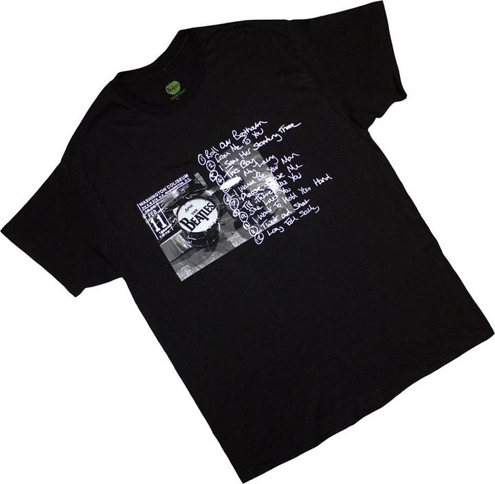 Actual product image The Beatles Unisex Adult Washington Coliseum 64 Drum & Setlist T-Shirt (XXL)