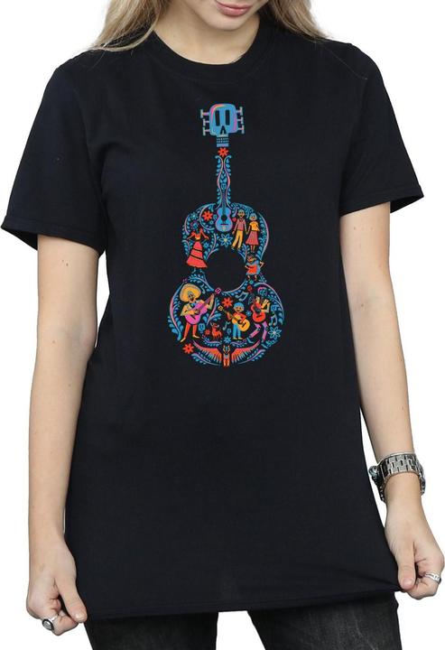 Actual product image Disney Womens/Ladies Coco Guitar Pattern Cotton Boyfriend T-Shirt (M)