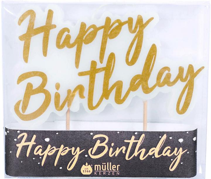 Actual product image müller Kerzen Candle Cake Stick "Happy Birthday" 1 piece
