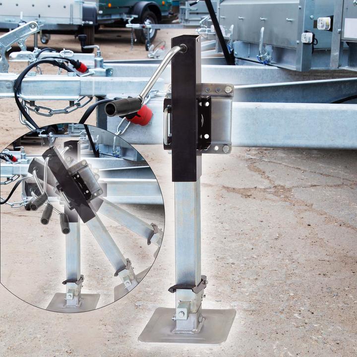 Produktbild Wiltec Stützfuss 900kg Kurbel seitlich Schwenkhalterung Abstellstütze Anhänger