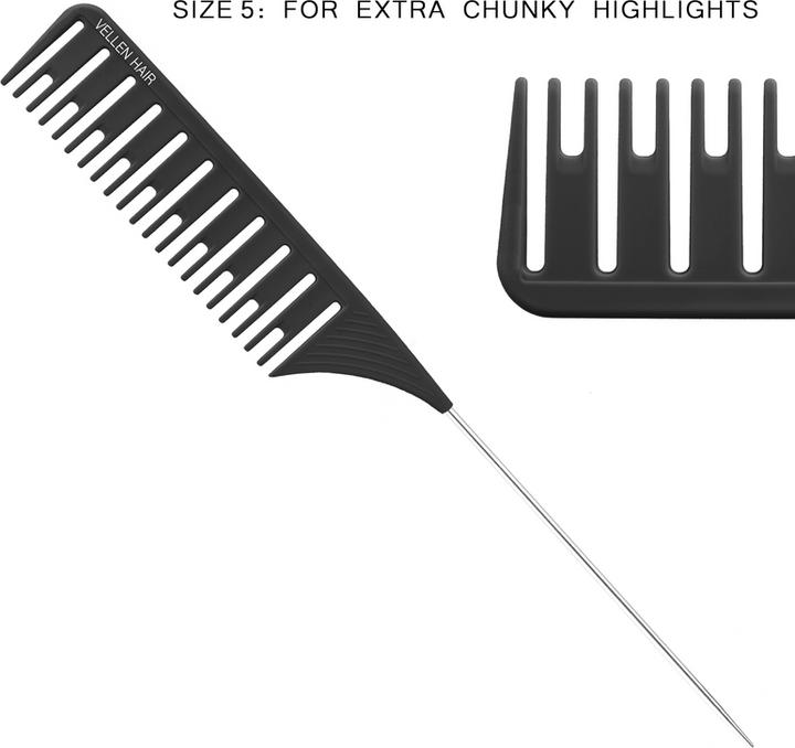 Actual product image Vellen Hair Highlighting comb set 2 pack black