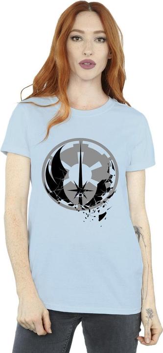 Actual product image Star Wars Womens/Ladies Obi-Wan Kenobi Fractured Logos Cotton Boyfriend T-Shirt (L)