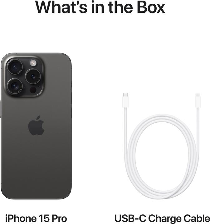 Actual product image Apple iPhone 15 Pro (256 GB, Black Titanium, 6.10", SIM + eSIM, 48 Mpx, 5G)