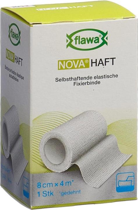 Flawa Nova Haft kohäsive Gazebinde 8 cm x 4 m 1 Stück