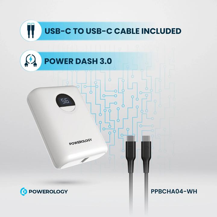 Immagine prodotto Powerology Banca di potenza ultracompatta 10000mAh PD 20W (10000 mAh, 20 W)