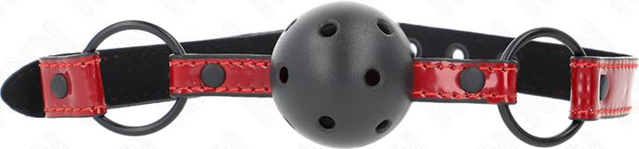 Actual product image Kink GLOSSY ARTIFICIAL LEATHER BALL 4.5 CM Gag 63.5 X 2 CM ADJUSTABLE 41 X 59 CM