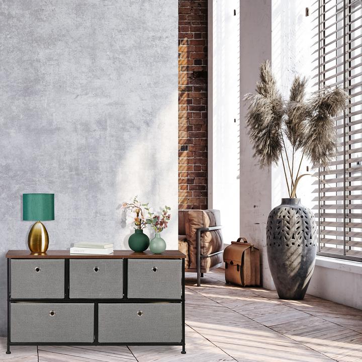 Immagine prodotto Relaxdays Cassettiera con-5-cassetti (100 x 30 x 54,5 cm)