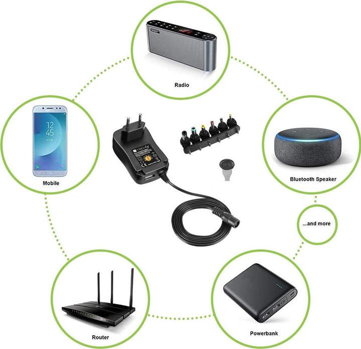 Produktbild Techly Universal 12W AC/DC Power Supply