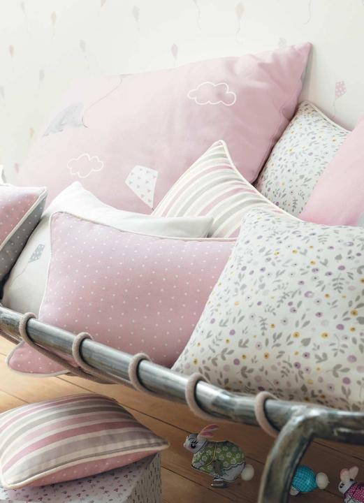 Produktbild Casadeco My Little World Stoff Streublümchen grau lila lime