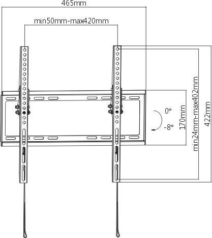 Actual product image STAFFA TV/MONITOR 32"/55" VESA SLIM MAX35KG/200*200/400X200/300X300 (Wall, 55", 35 kg)