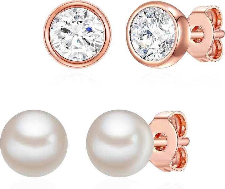Produktbild Rafaela Donata Damen Sterling Silber verziert mit Kristallen von Swarovski® Süsswasser-Zuchtperle roségold - 12512 (Sterling Silber)