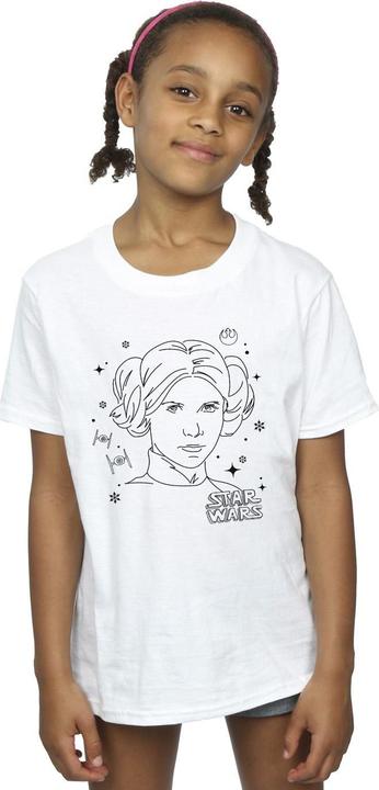 Produktbild Star Wars Episode IV: A New Hope Leia Christmas Sketch TShirt Mädchen (152, 158)