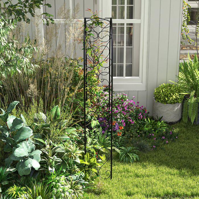 Produktbild Swisshandel24 Rosenbogen Torbogen, Stahl 125x37x230 cm Gartenbogen für Kletterpflanzen Schwarz (125 cm, 37 cm)