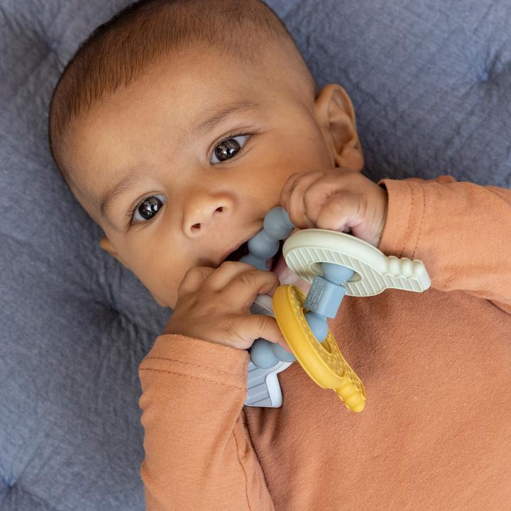 Actual product image Rubo Toys Little Dutch Silicone Teething toy keychain blue