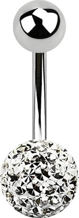 Immagine prodotto Star Piercing Banana argento con sfera e sfera di cristallo argento strato protettivo epossidico (Acciaio chirurgico 316L, senza ottone)