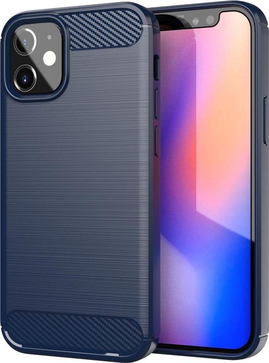 Actual product image Cadorabo TPU Ultra Slim carbon stainless steel Combi Cover (Apple iPhone 12 mini)