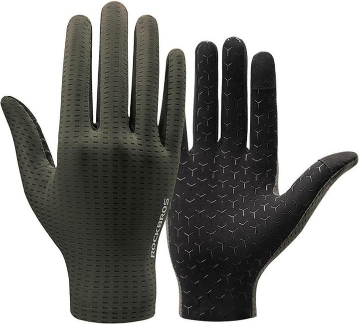Produktbild Rockbros Breathable Full Finger Cycling Gloves, Size: L - Green (L)