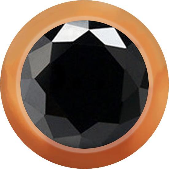 Immagine prodotto Star Piercing Kugel rosegold mit Kristall schwarz (Acciaio chirurgico 316L, senza ottone)