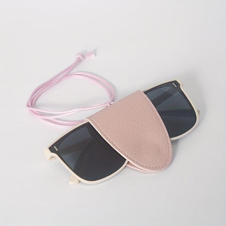 Produktbild Only-Bags.Store PU Leder Brillenetui mit Nackenband - Tragbare magnetische Sonnenbrillenhalterung - Universal Fit
