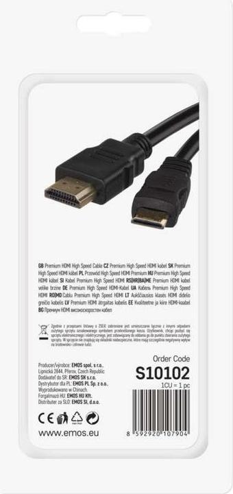 Produktbild Emos High Speed HDMI Kabel 2.0 A Stecker – C Stecker 1,5m (1.50 m, HDMI)