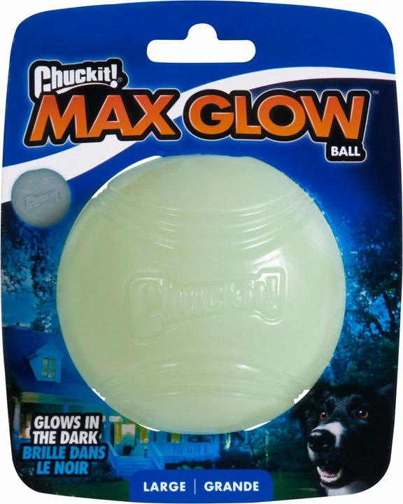 Actual product image Chuckit! CHUCKIT MAX GLOW luminous fetch ball 7 6 cm diameter size L white (Litter toy dog)