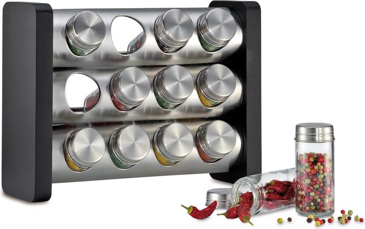 Actual product image Küchenprofi Spice rack with 12 jars black rectangular