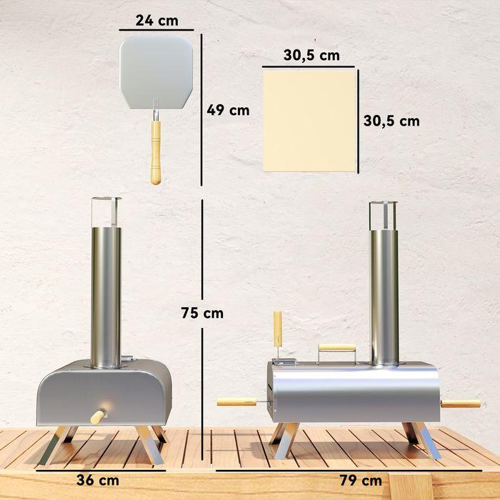 Actual product image Swisshandel24 Outdoor Pizzaofen Holzbefeuerter Pizza Ofen Edelstahl, Pizzastein (Pizza oven wood)
