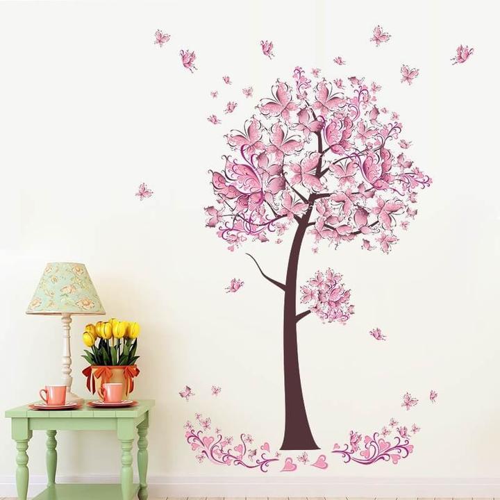 Produktbild Cover-Discount Wandsticker Tattoo Aufkleber Baum rosa